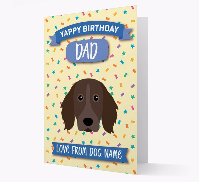 Personalized Card 'Yappy Birthday Dad' with {breedCommonName} Icon